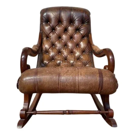 Chesterfileld Leather Rocking Chair