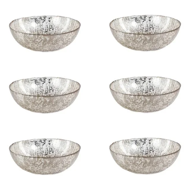 Chiara Fusion Deep Glass Serving Bowls- Set of 6, Large