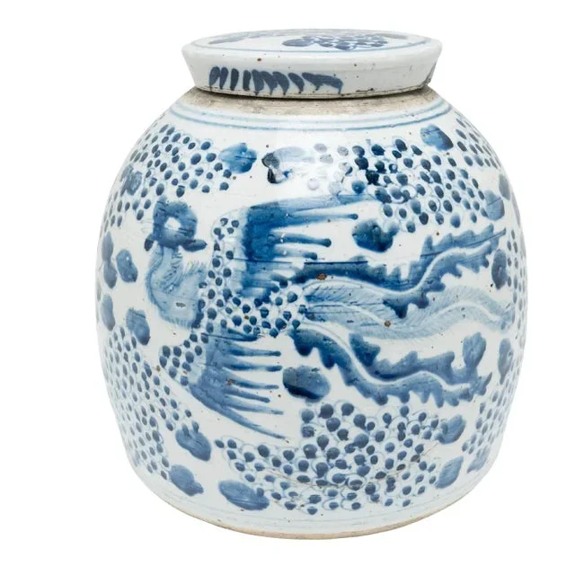 Chinese Blue and White Tea Jar, c. 1900