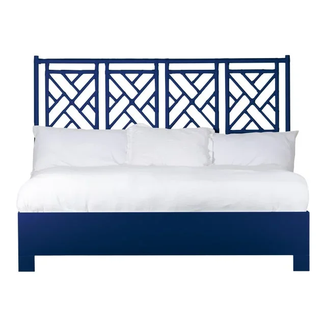 Chippendale Bed King – Navy Blue