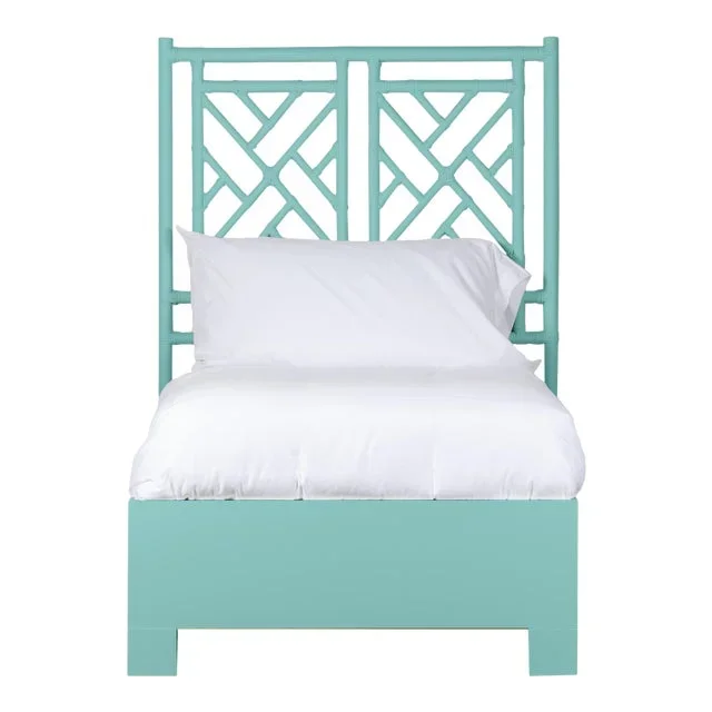 Chippendale Bed Twin – Turquoise