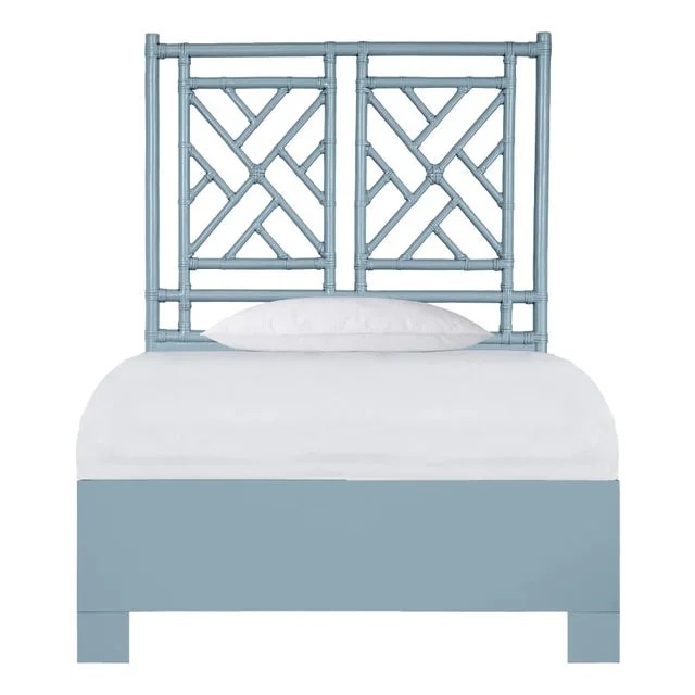 Chippendale Standard Bed Twin, Pool Blue