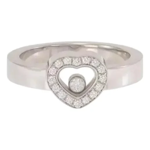 Chopard Happy Diamonds 18k White Gold Heart Ring Size 6.75