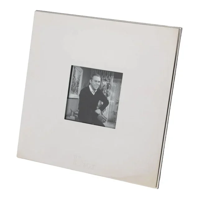 Christian Dior Home Silver Plate Engraved Logo Picture Frame in Box