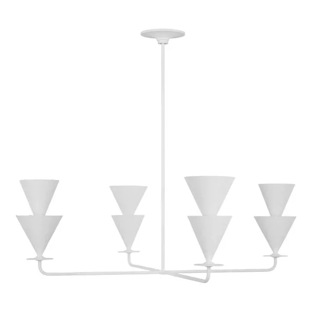 Christiane Lemieux by Visual Comfort Studio Cornet 4-Light Extra Large Chandelier in Plaster Matte White