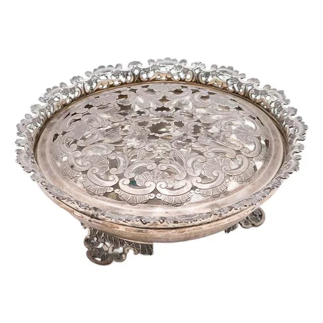 Circular Silver Flower Pot