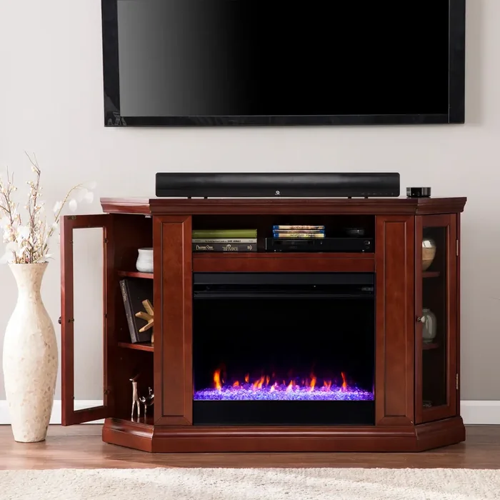 Claremont Color Changing Convertible Fireplace – Cherry