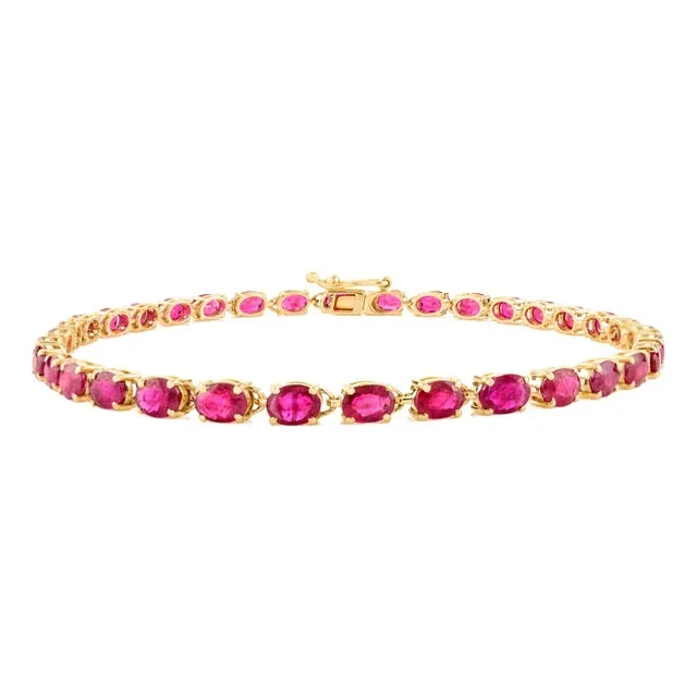 Classic 14k Gold Ruby Tennis Bracelet Statement Piece for Women