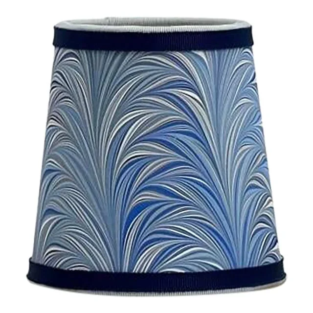 Classic Blue and White Marbled Paper Chandelier Shade – 3”x5.5” x5”