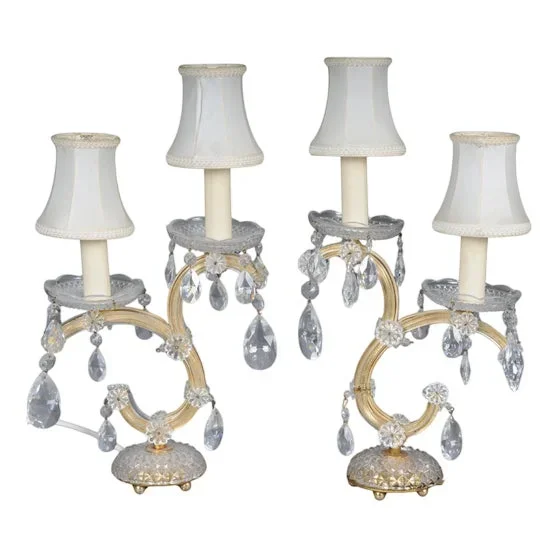 Classic Crystal Table Lamps, Set of 2