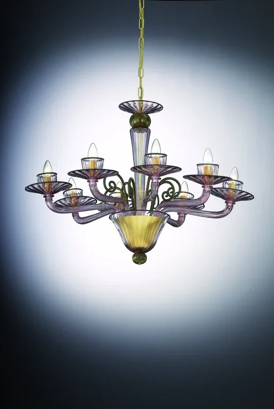 Classic MuranoChandelier “Bellini” With 8 Lights – Murano Glass