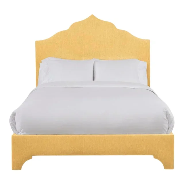 Clementine King Bedframe, Mustard Linen
