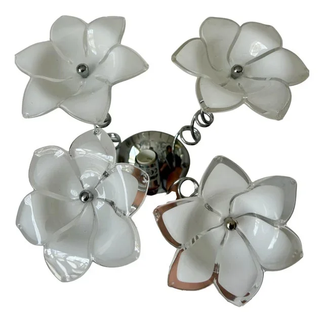 Cloe Wall Lamp in White Murano Glass, 2004, Set of 2