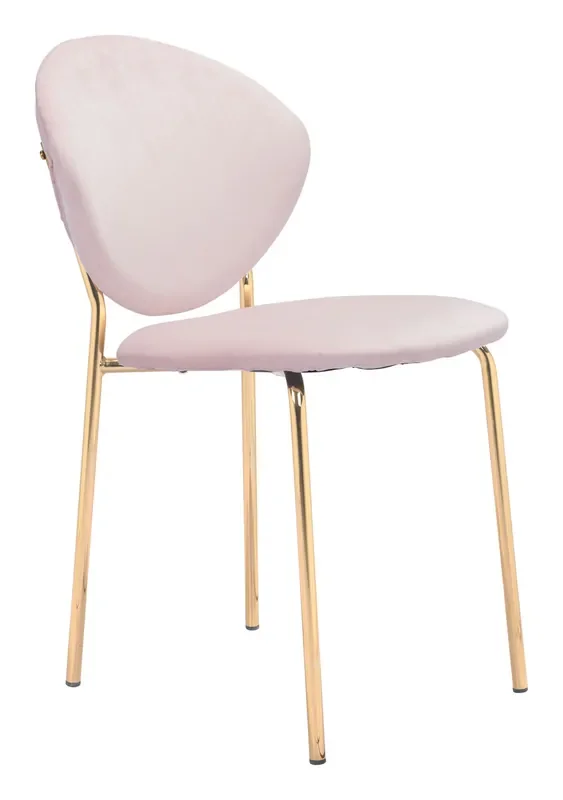 Clyde Dining Chair (set Of 2) Pink & Gold
