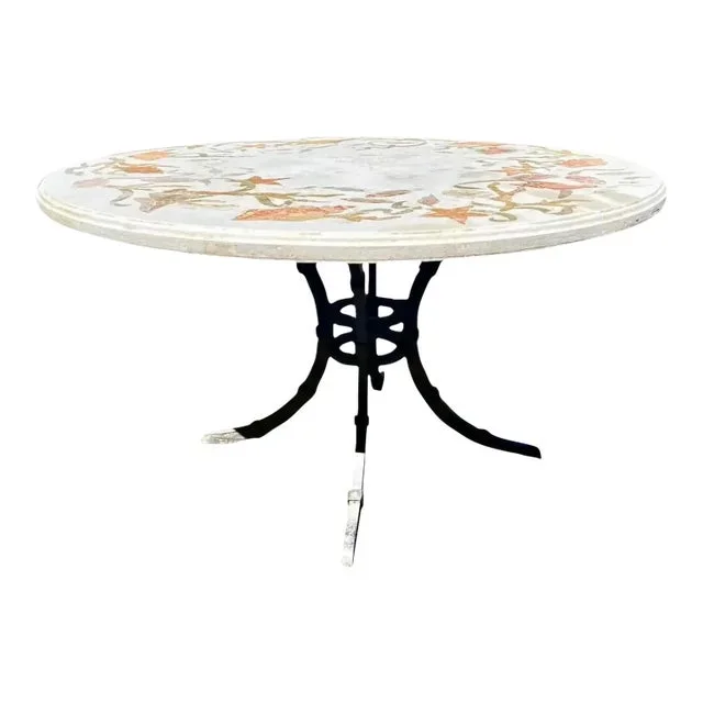 Coastal Ironies Mosaic Seashell Patio Dining Table