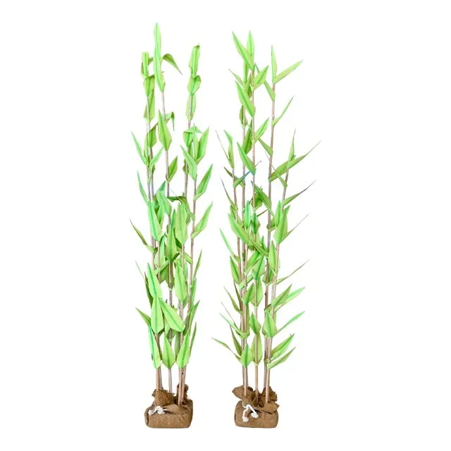 Coastal Tropical Bamboo Canvas Palms-Pair