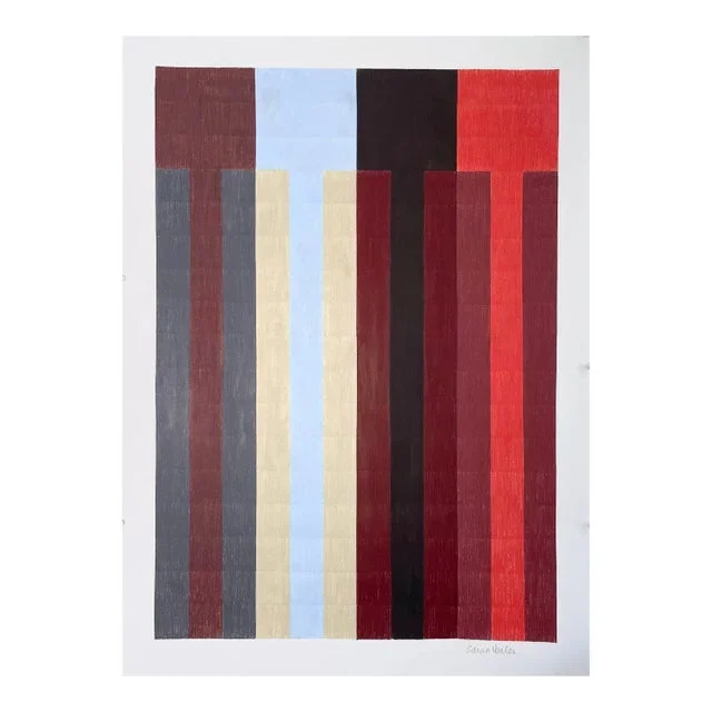 Color Pencil Drawing With Red Stripes