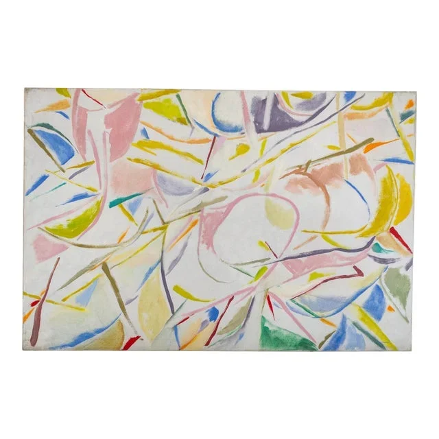 Colorful Abstract Original Painting on Canvas Mid Century Modern