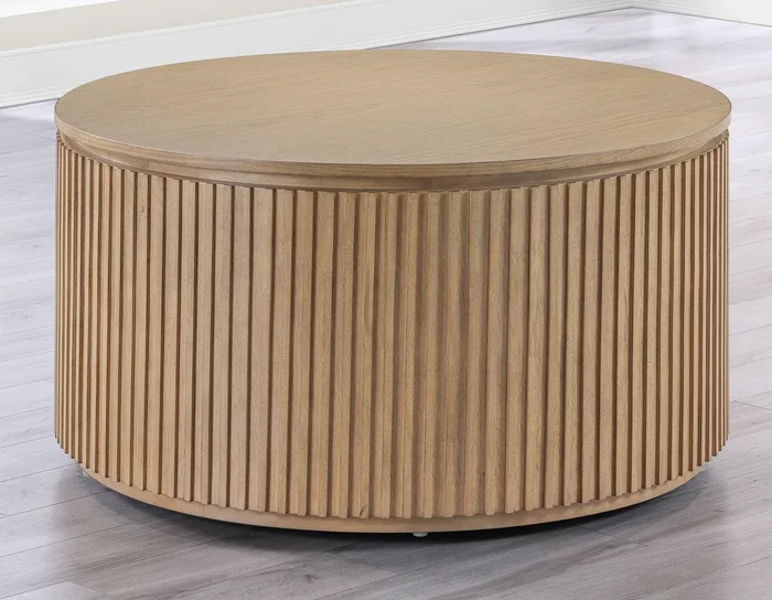 Colvin Toffee Finish 36″ Round Castered Coffee Table