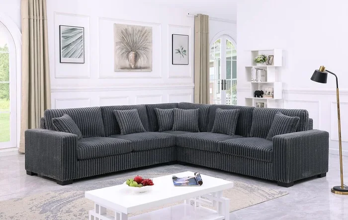 Comfy II Grey 3-Piece RAF Sectional