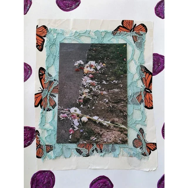 Contemporary Abstract Floral Mixed-Media Collage by Frances Sousa