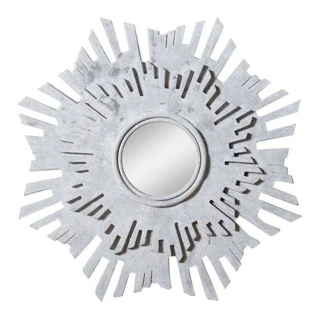 Contemporary Anders Concrete Sunburst Mirror