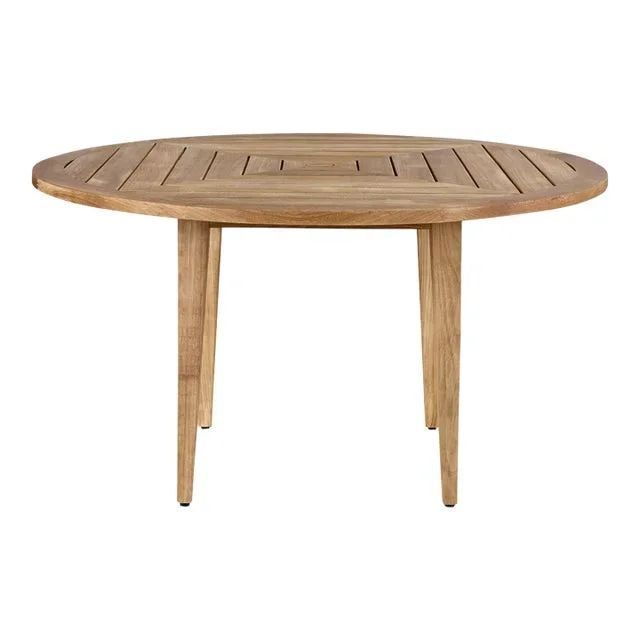 Contemporary Chesapeake Teak Round Dining Table, Small