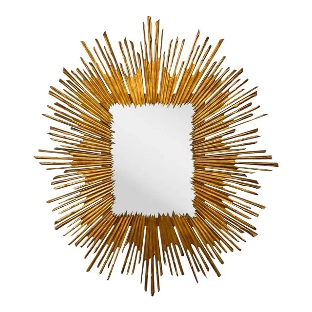 Contemporary Gold Soliel Sunburnt Wall Mirror