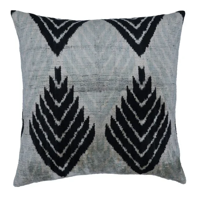 Contemporary Handmade Velvet Throw Pillow & Down Insert