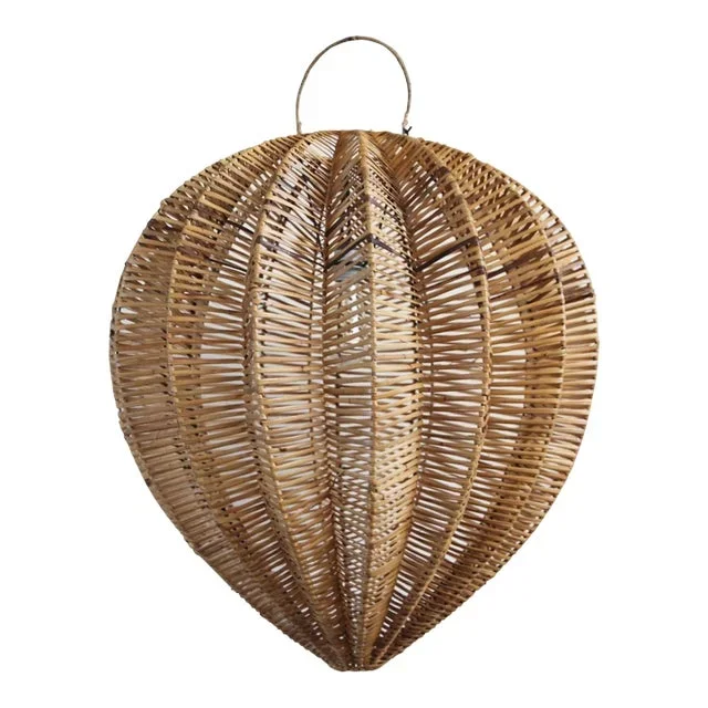 Contemporary Honey Rattan Starfruit Lantern Medium