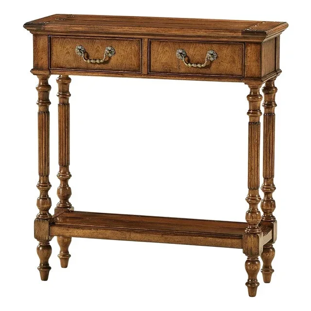 Contemporary Jacobean Short Narrow Console Table