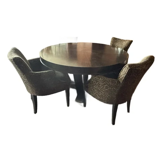 Contemporary Lucien Rolling Dining Table and Chairs , Set of 5