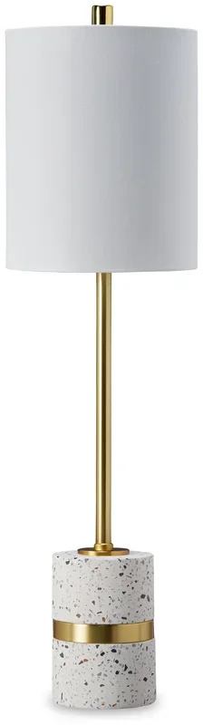 Contemporary Metal Table Lamp with Terrazzo Base