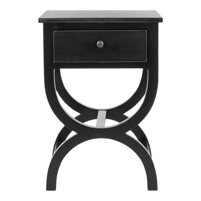 Contemporary Nightstand With Storage Drawer in Black