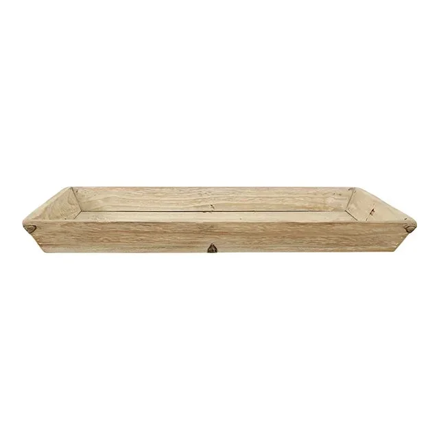 Contemporary Off-White Wash Reclaimed Wood Tray