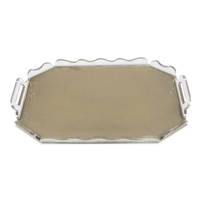 Contemporary Smokey Lucite Tray