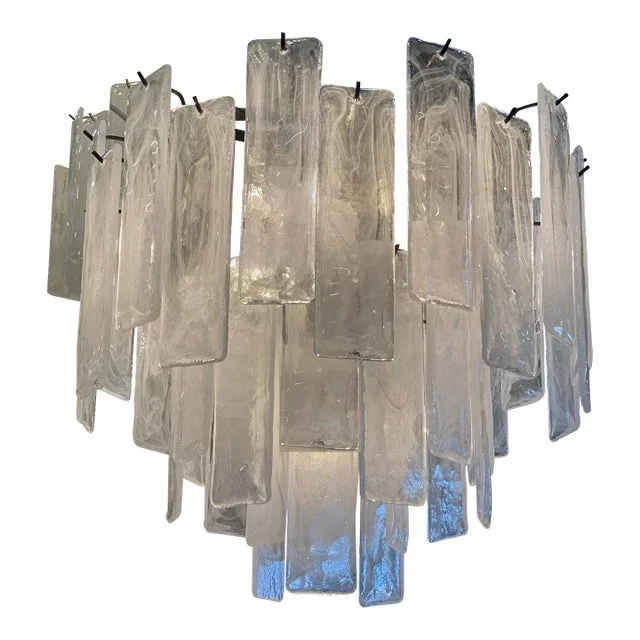Contemporary Strips “Listelli Alabastro ” Murano Glass Chandelier