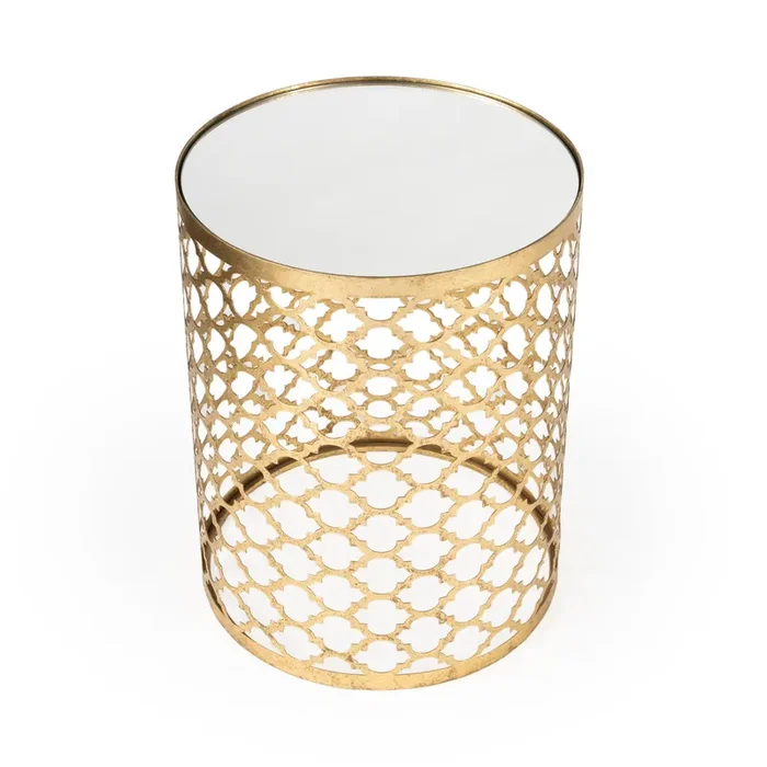 Corselo Mirror & Gold Metal Accent Table