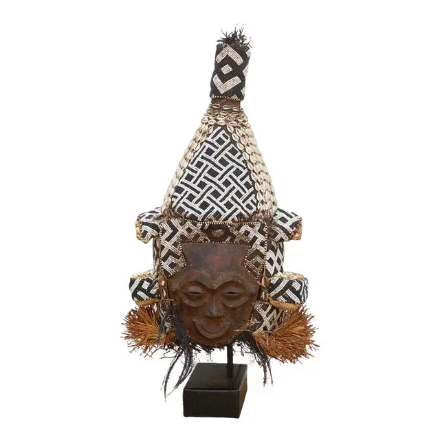 Cowry Shell Kuba Lele African Mask