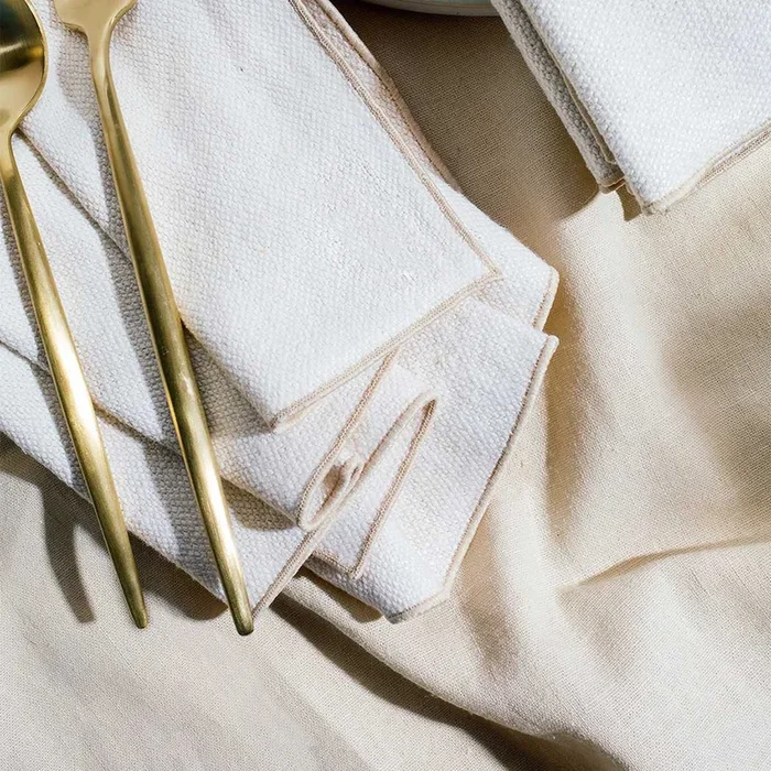 Cream Burlap Crème Napkins, Set of 4
