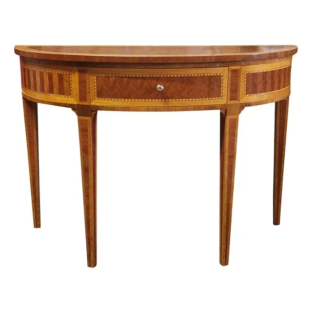 Crescent-Shaped Walnut Console, 1960s