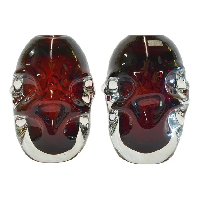 Crystal Vases by Börne Augustsson for Aseda, Sweden, 1960, Set of 2