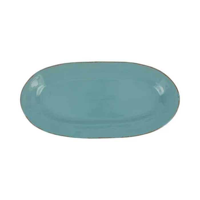 Cucina Fresca Turquoise Narrow Oval Bowl
