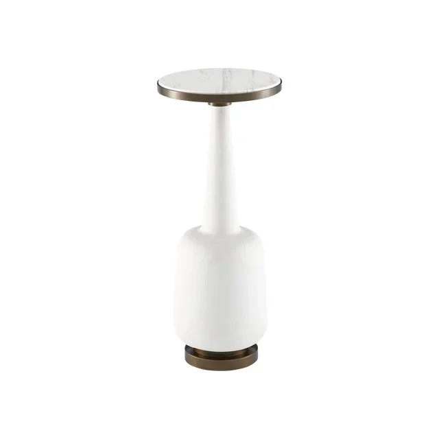 Currey & Company Greta White Drinks Table