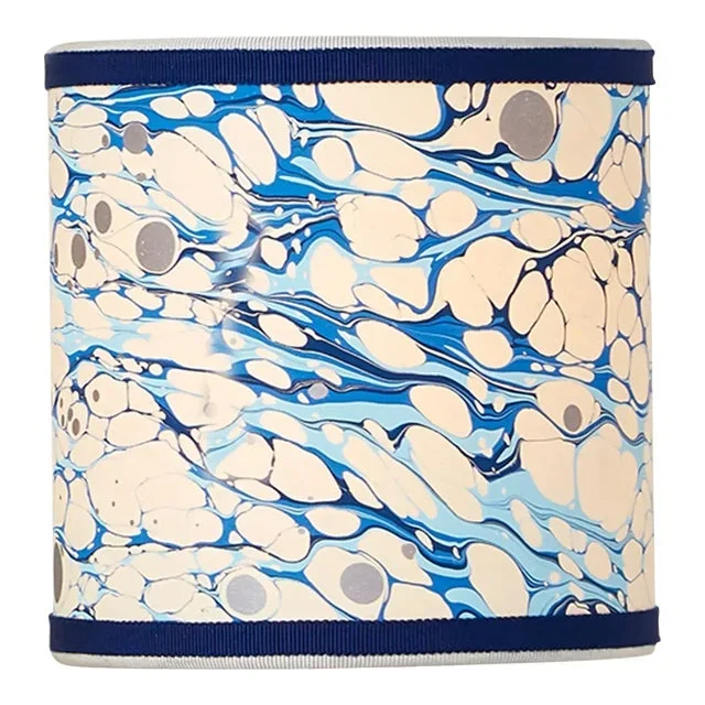 Currey & Company Marble Blue Lace Paper Drum Chandelier Shade