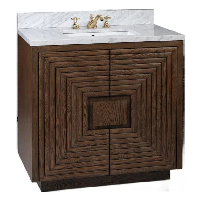 Currey & Company Morombe 36″ Cocoa Marble Vanity with Rectangular Undermount Sink