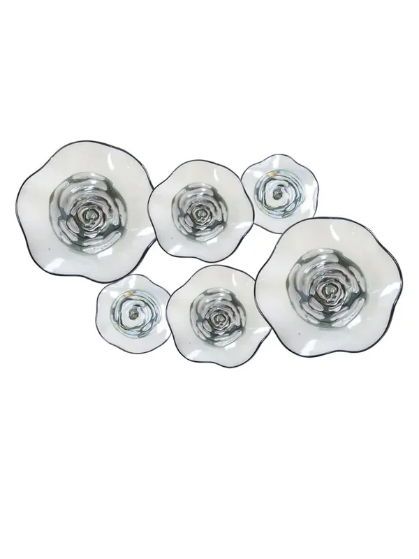 Dale Tiffany Cavalier White Grey 6-piece Hand Blown Art Glass Collage