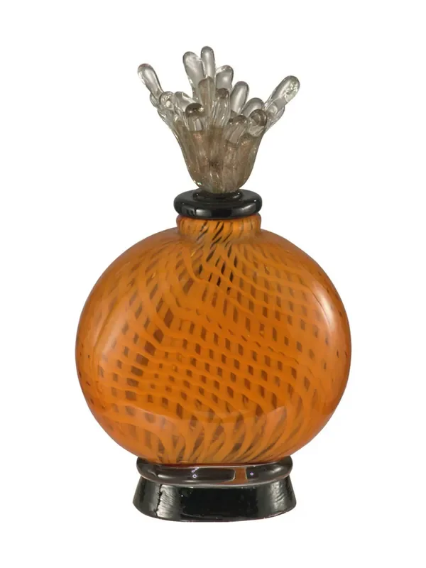 Dale Tiffany Pumpkin Pie Hand Blown Art Glass Perfume Bottle