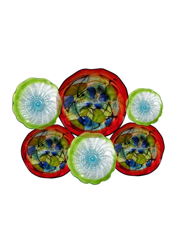 Dale Tiffany Trapani 6-plate Hand Blown Art Glass Collage Wall Art Decor