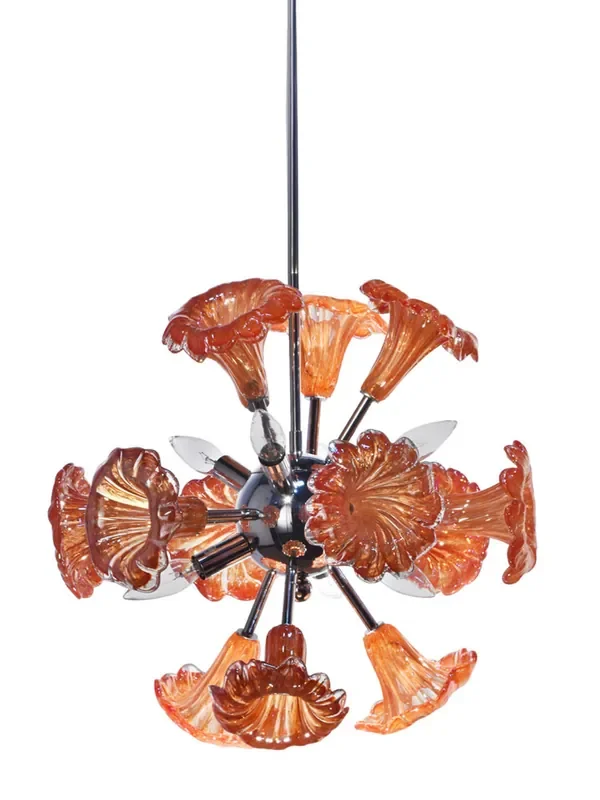 Dale Tiffany Yuri Orange 6-light Art Glass Hanging Fixture